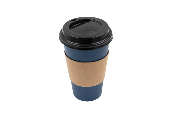 istock blank disposable blue kraft paper coffee cup isolated on white background 1390294818