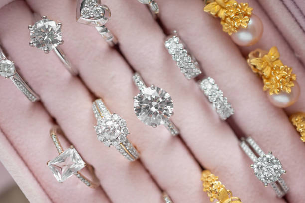 istock Jewelry diamond rings in box 1390298293