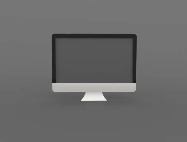 Photo of monitor imac style for PC on transparent background 3d render illustration Image