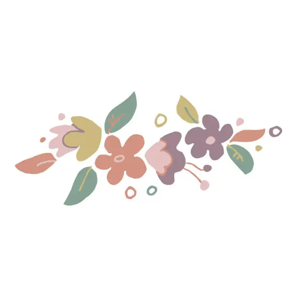 Vector illustration of Simple flower crown design element isolated.
