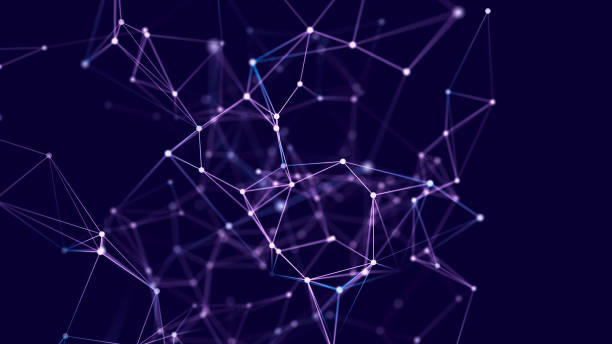 istock Electronic block of information dissemination. The movement of triangular figures in a structural connection. 3D 1390304502