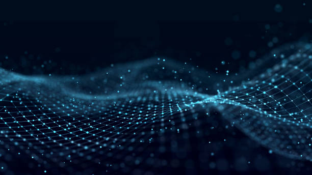 istock A wave of dots and lines of network connection. Technological background. 3D rendering. 1390305041