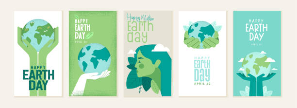 illustrations, cliparts, dessins animés et icônes de ensemble d’illustrations du jour de la terre - environnement