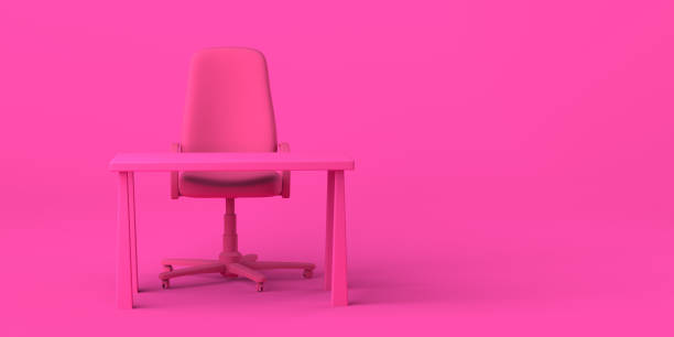 istock Cartoon work office with chair and table. Freelance. 3D illustration. Copy space. 1390305922