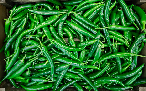 istock Green chili peppers in box 1390310070