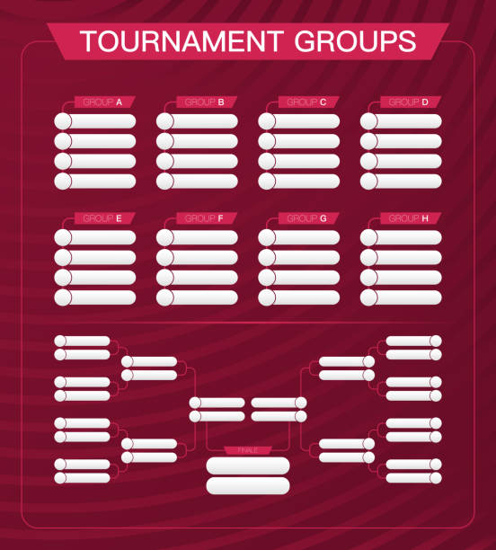 fifa world cup qatar football tournament groups - world cup stock illustrations