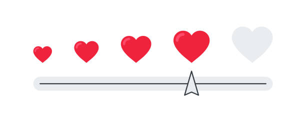 istock Rating hearts icons. Service evaluation badges. Service satisfaction icons. Vector icons 1390317251