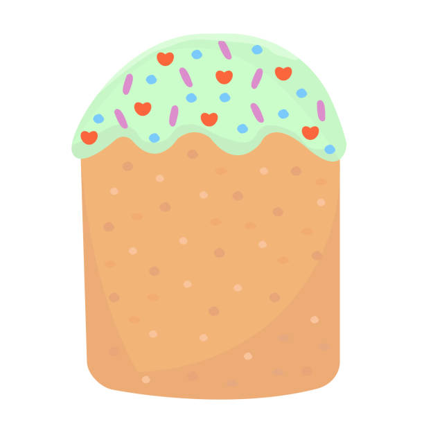 illustrazioni stock, clip art, cartoni animati e icone di tendenza di torta di pasqua con crema verde - fruitcake food white background isolated on white
