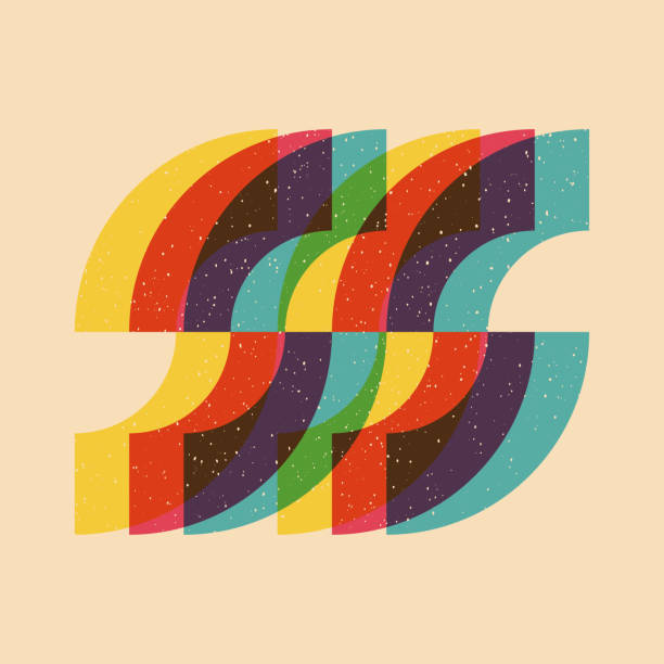 Geometric object with retro print effect. Vector. Geometric object with retro print effect. Vector. Graphic element for fabric, textile, clothing, wrapping paper, wallpaper, poster. Graphic element. Perfect For your own decoration or design riso print stock illustrations