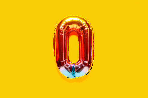 istock Rainbow foil balloon number. Top view. 1390323627