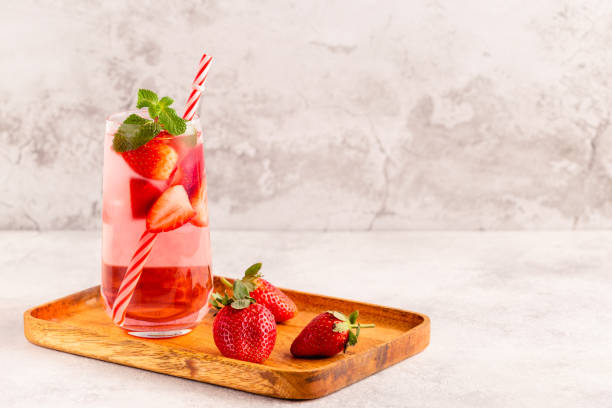 istock Fresh healthy iced strawberry lemonade with mint 1390324673