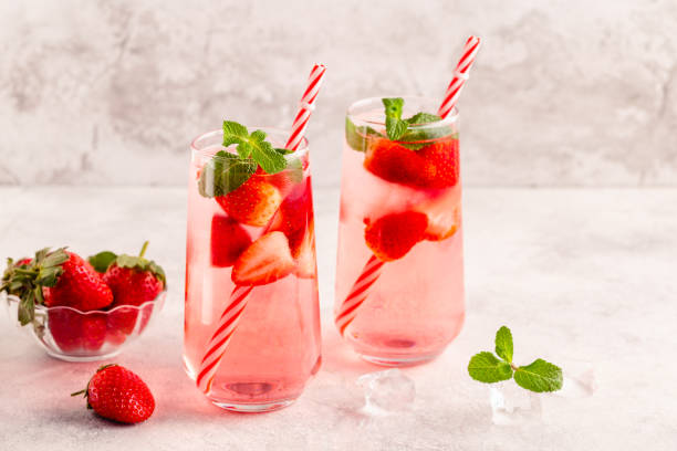 istock Fresh healthy iced strawberry lemonade with mint 1390324741