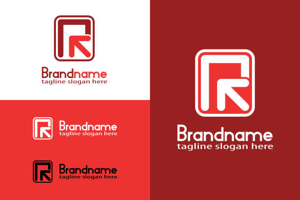Letter R Arrow Symbol Modern, simple, and creative letter R logo with arrow design concept. r arrow logo stock illustrations