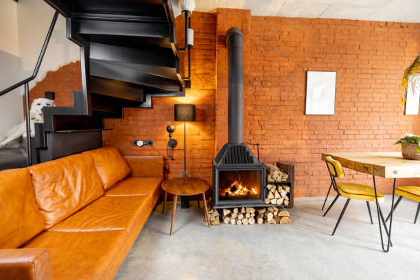 istock Cozy living room interior in loft style 1390326219