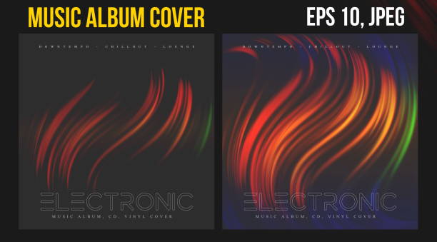 music album cover for the web presentation. abstract vector design of cd dvd cover and vinyl record. suitable for use as poster, flyer, banner, leaflet, book cover, brochure, presentation, trance, minimal, electronic, electro, chillout, ambient - spotify stock illustrations