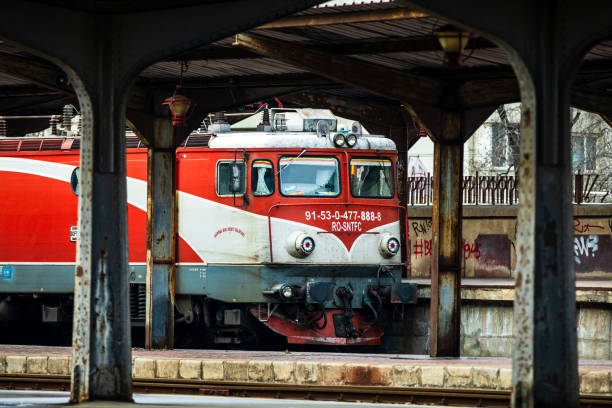 Watercolor drawing main line single unit diesel passenger locomotive ,  is a railway engine designed to haul passenger trains on the Russian gauge railway network of eastern Europe