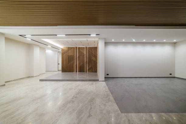 istock stylish and modern interior design with light and tiles 1390332057