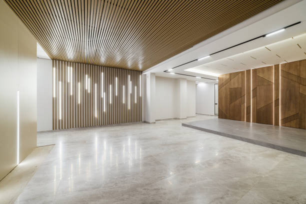 istock bright interior with wood and tile lamps. New house 1390332077