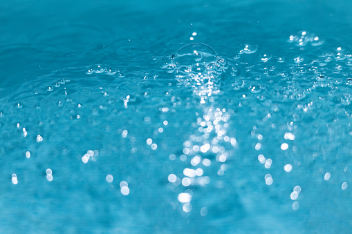 Abstract water texture with bubbles - Abstract blue background