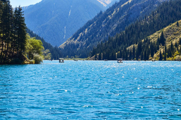 istock a pleasure boats floating on the lake 1390337581