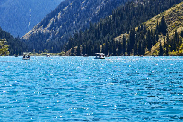 istock a pleasure boats floating on the lake 1390337620