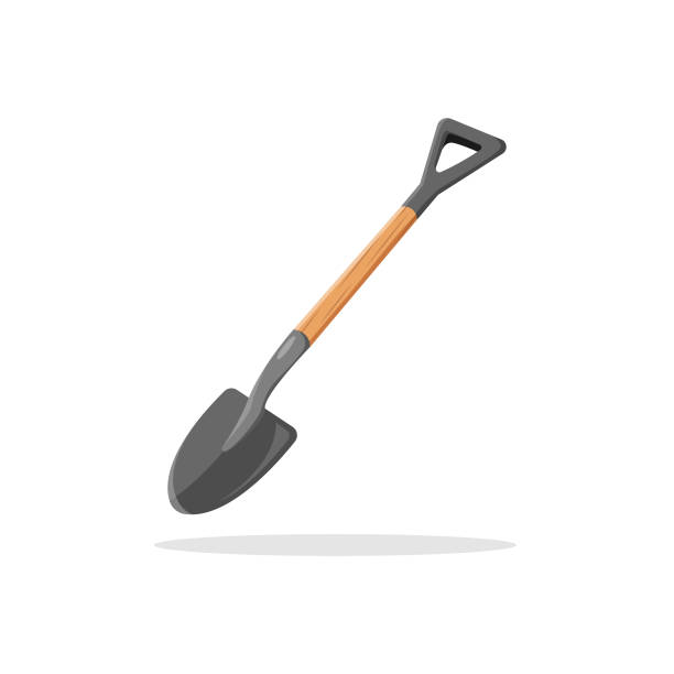 ilustraciones, imágenes clip art, dibujos animados e iconos de stock de icono de pala. - shovel