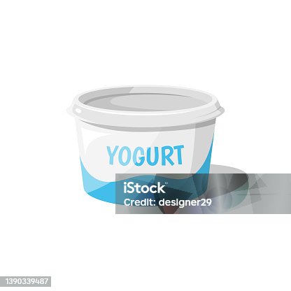 istock Yogurt Icon Flat Design. 1390339487
