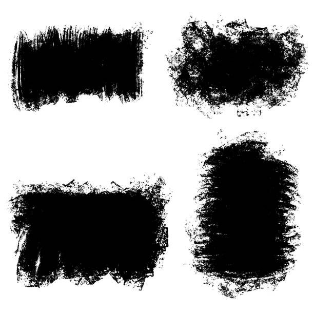istock Collection of vector brush hand drawn graphic element. Set of vector brush strokes isolated on white background. vector illustration. 1390345618