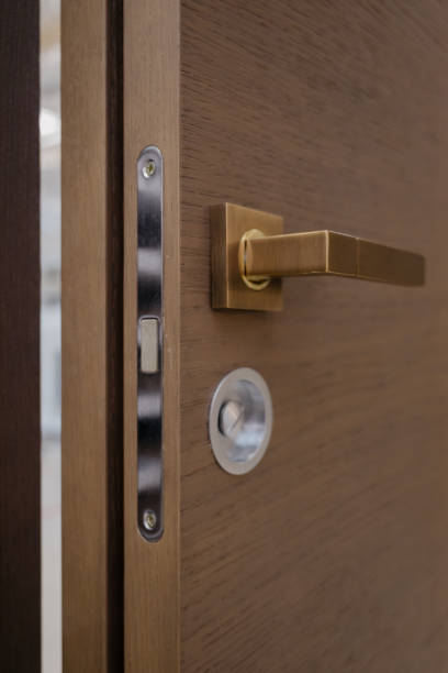 istock Door knob. Door handle in stainless steel. 1390346540