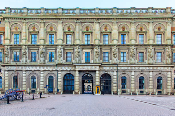 Stockholm, Sweden - May 18, 2015: Royal palace in Stockholm close up