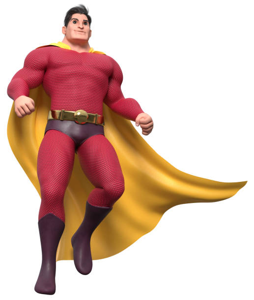 istock Superhero Flying and Smiling on White 1390353222