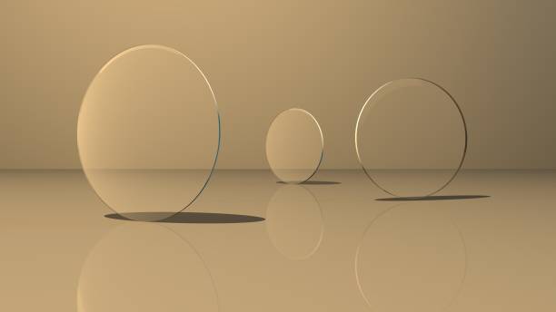 Colorful curve glass with dispersion, 3d rendering. Digital drawing.