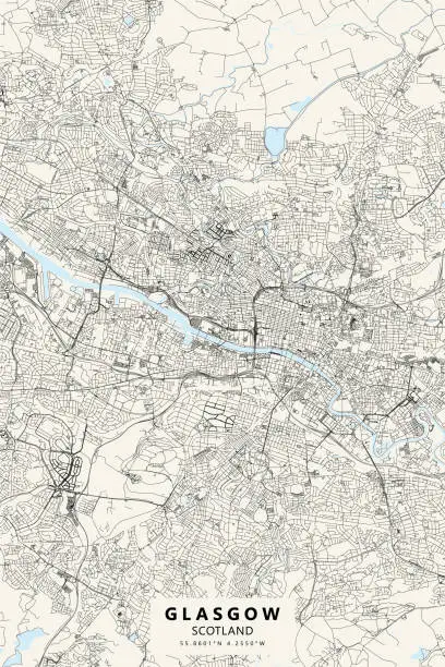 Vector illustration of Glasgow, Scotland Vector Map
