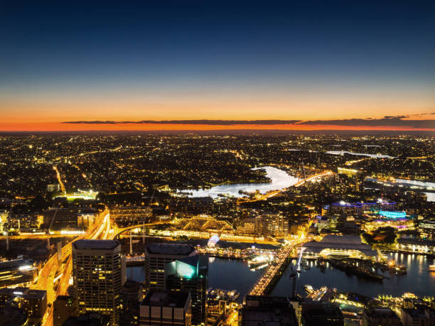 istock Sunset view of city 1390377430