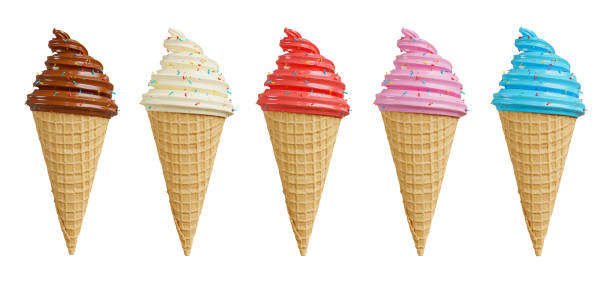 istock 3d render of ice cream collection topping with icing on white background,clipping path. 1390378378
