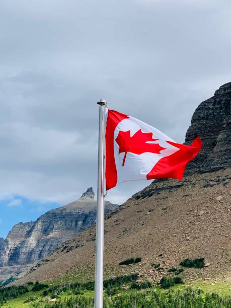 istock Canadian Flag at West Glacier 1390385583