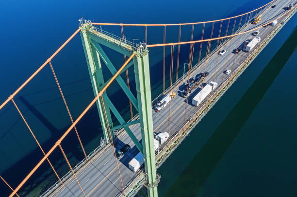 istock Truck Traffic On Bridge 1390397330