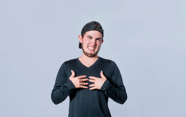 istock Guy with disgust expression, man with disgust expression with hands on his chest, man with disgust face isolated 1390416396