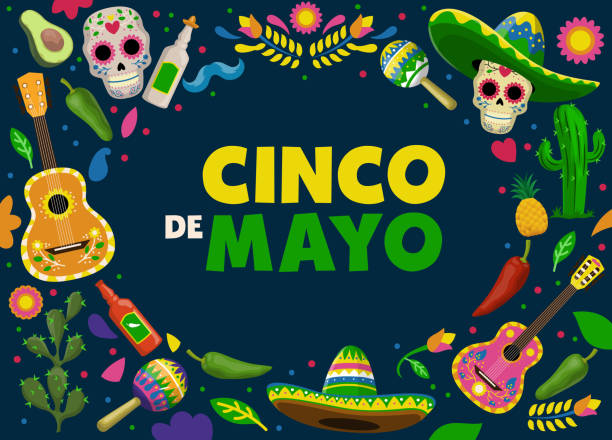 мультяшный дизайн синко де майо - cinco de mayo stock illustrations