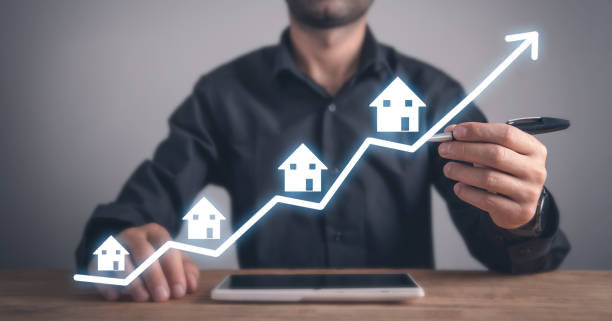 istock Real Estate Graph. House market growth 1390422294