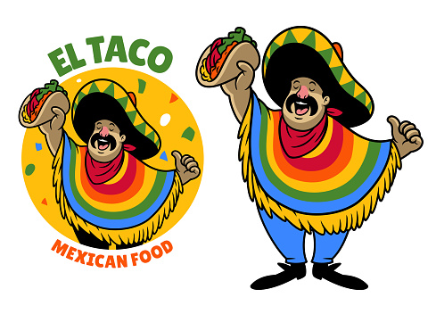 vector of Cartoon Mexican Taco Logo