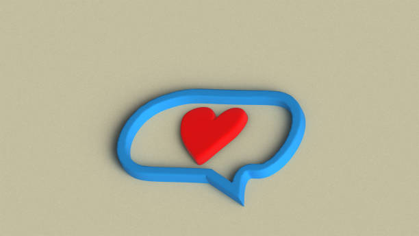 istock 3D Heart Love Icon In A 3D Speech Bubble On A Textured Background. 1390429699