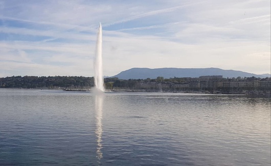 Jet d'Eau, fountain in Geneva, Switzerland