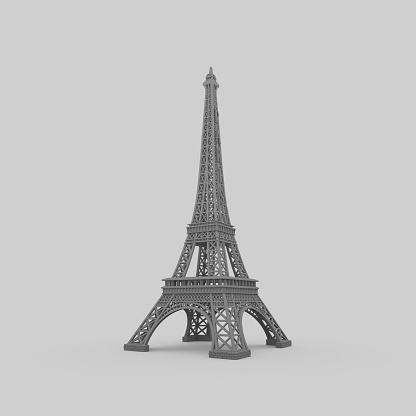 Eiffel Tower isolated on white background. 3D render