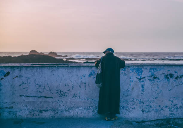 Essaouira, Morocco - March 27, 2022: Old town of Essaouira in Morocco, which is a very popular town by west coast of Africa to tourist.