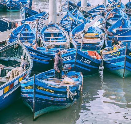 fishing boats in the harbor of Trapani in Sicily