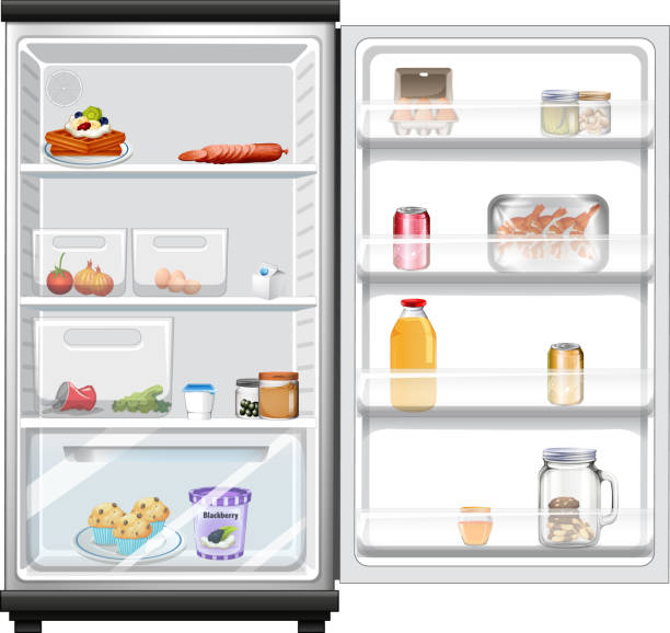 istock Refrigerator with lots of food 1390434696