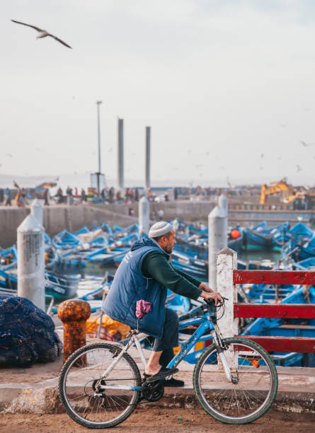 Essaouira, Morocco - March 27, 2022: Old town of Essaouira in Morocco, which is a very popular town by west coast of Africa to tourist.