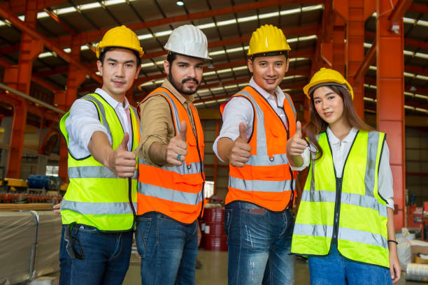 istock Foreman or worker work at factory site check up machine or products in site. Engineer or Technician checking Material or Machine on Plant. Industrial and Factory. 1390440587