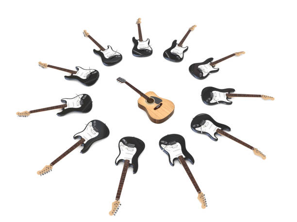 Acoustic and electric guitars